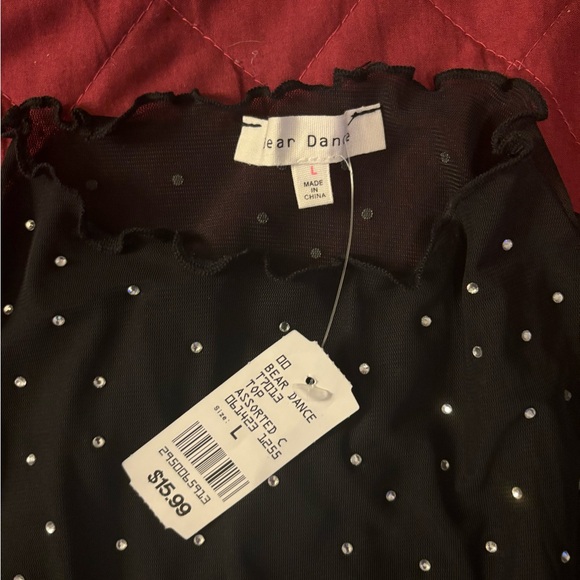 Sheer long sleeve with gems cropped - Picture 3 of 3